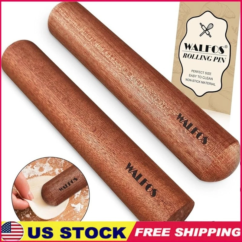 Wooden Mini Rolling Pin Set Non-Stick Dough Baking Tool Pizza Pastry Baking New
