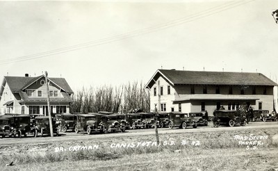 VTG 1910s RPPC Photo Street With Cars CANISTOTA SD South Dakota Dr. Ortman