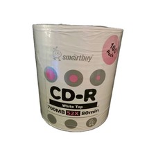 100-Pack SmartBuy Blank CD-R CDR 52X 700MB/80Min White Top Recordable Disc