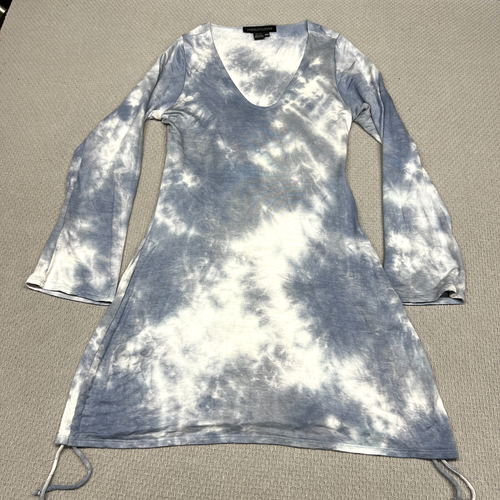 Warrior Within Designs Kleid Damen XXXL Blau Batik Glockenärmel Boho Hippie