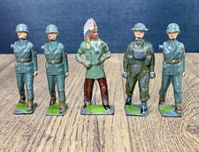 Lot of 5 Britains LTD Cast Lead Toys 4 Soldiers 1 Native American Chief