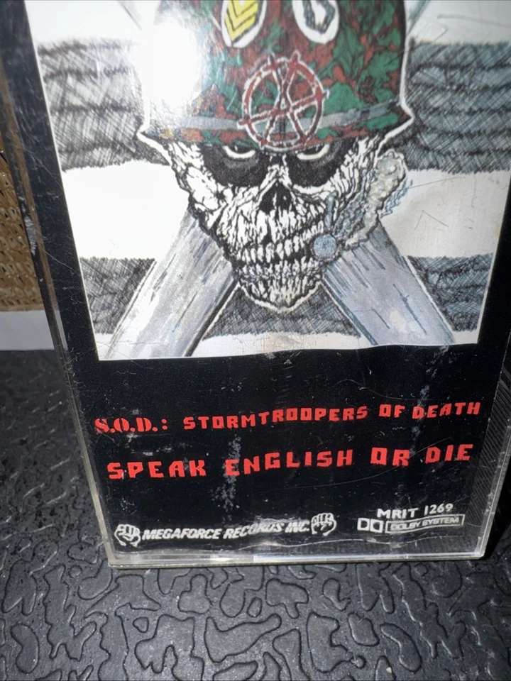 S.O.D. Stormtroopers Of Death "Speak English Or Die" Cassette Caroline Megaforce Foto 2 de 4