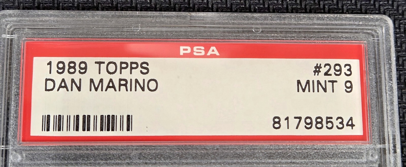1989 TOPPS #293 DAN MARINO DOLPHINS  PSA 9 view 2