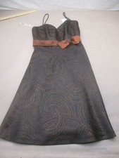 NWT Davids Bridal Size 10 Womens Brown Cotton Blend Lined Zip Straps Dress 705