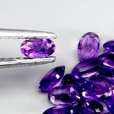 Améthyste Naturelle D'Uruguay - 7x5 Mm (0.74 Carats) - Non Traitée