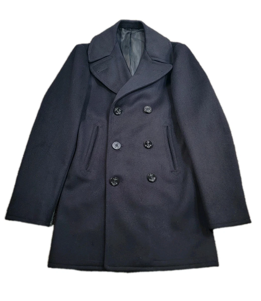 Vintage Navy Pea Coat In Vintage Outerwear Coats & Jackets For Men