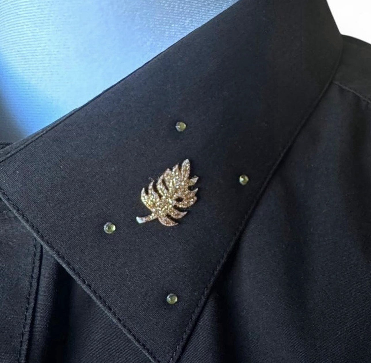 Black button up jacket with sequins and rhineston… - image 4