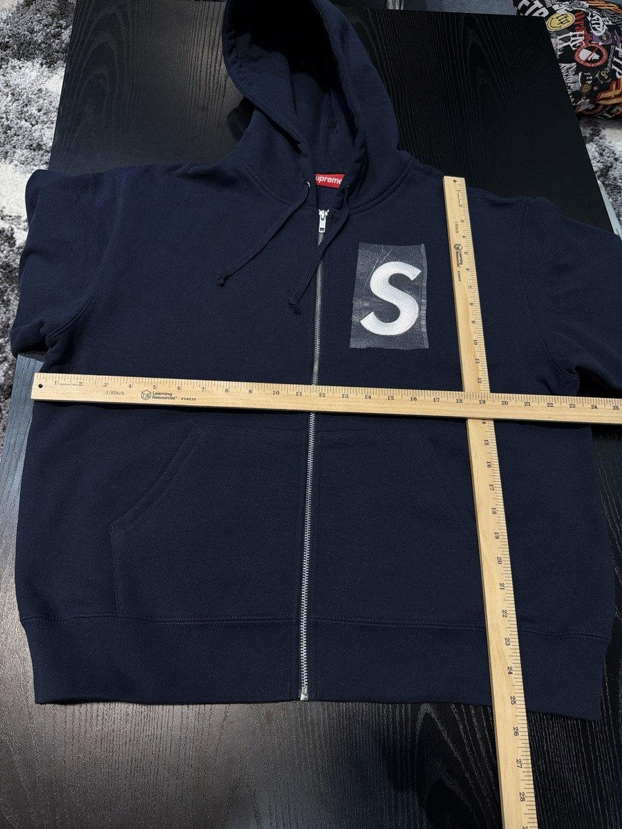 Supreme S Logo Zip Up Hooded Sweatshirt (25FW) Navy Blue Size