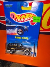 1991 Hot Wheels Blue/White Card #221 RANGE ROVER Black w/Chrome SB Spoke Variant