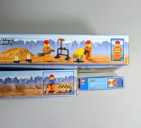 LEGO City Construction Set Lot 7746 Single-Drum Roller 7248 Digger 7246 Mini