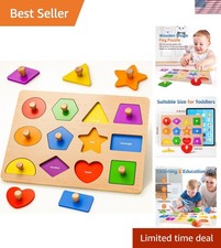 Wooden Shape Peg Puzzles for Toddlers 1 2 3 Old Boys Girls Gifts: Shape Sort...