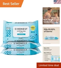 Fragrance Free Sanitizing Alcohol Wipes | Antibacterial + Safe for Hands | Ki...