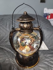 Snow Globe Lantern Lighted Nativity Christmas Swirling Snow Lantern Works