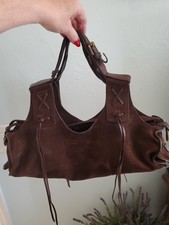Borsa a tracolla Francesco Biasia borsa a mano pelle scamosciata marrone boho hippie 
