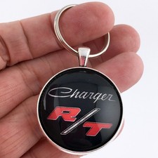 Vintage Dodge Charger R/T Chrome Fender Emblem Badge 1.2 Diameter Keychain