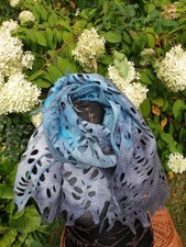 Wollschal, 2m. Handarbeit,  Gefilzt Aus MERINOWOLLE 100%