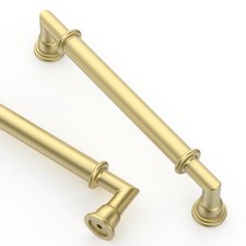 10 Pack 5 Inch Brushed Gold Cabinet Pulls Drawer Handles Solid Metal Hardware