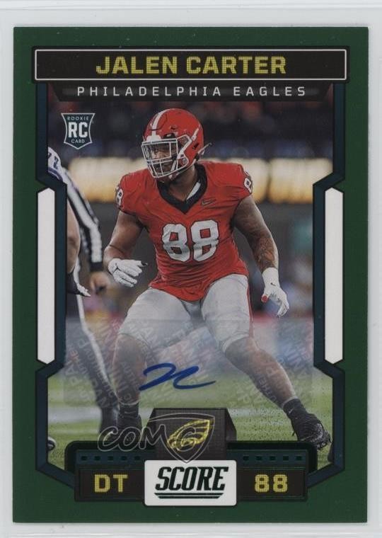 2023 Score Rookies Green Signatures Jalen Carter #369 Rookie Auto RC s5q