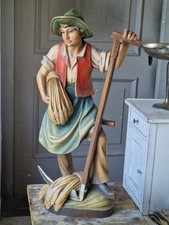 Gro&szlig;e Heiligenfigur Hl Isidor 72 cm Gr&ouml;dner Tal Schutzpatron der Bauern