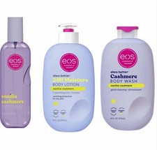 EOS Vanilla Cashmere Trio   Hydrating Body Mist, Lotion  Wash