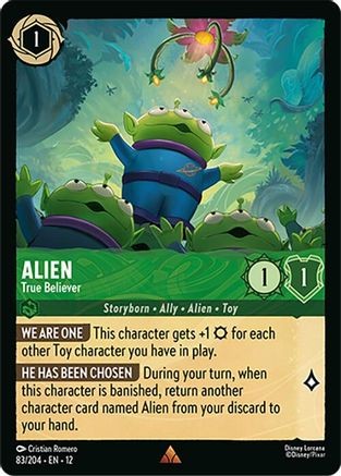 Alien - True Believer 83/204 Rare Wilds Unknown Lorcana Near Mint