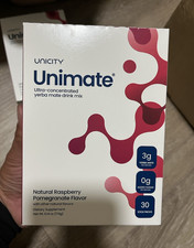 Unicity Unimate Yerba Mate Drink Mix Energy 0g Added Sugar Raspberry 8 boxes