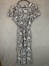 Nordstrom Dress Black White Flowing Paisley Print SZ SM Light Weight Rayon