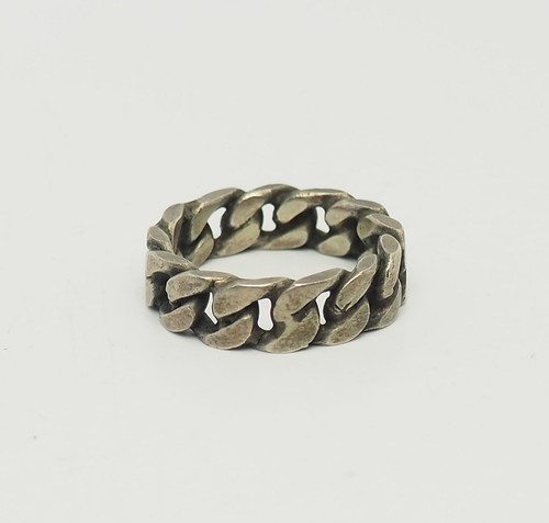 Vintage Tresse Bande Argent Sterling Hommes Unisexe Taille Bague 9 - Photo 1 sur 3