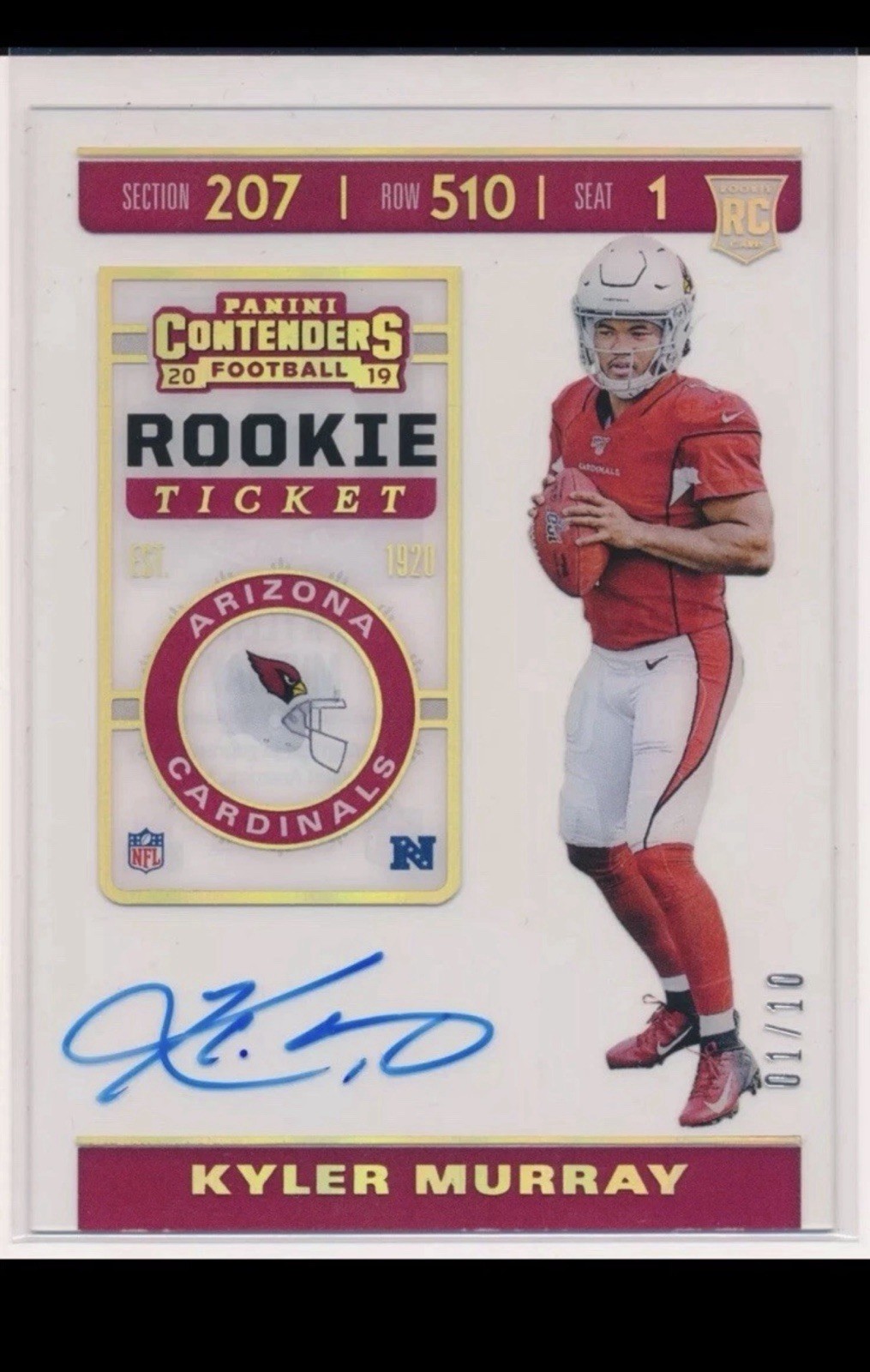 Kyler Murray Panini Contenders 1998 Rookie Ticket Autograph #KM Clear