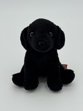 Douglas Cuddle Toys Small 6  Sitting Black Lab Plush