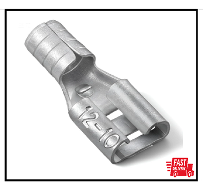 #ad 50 Pcs High Temp Female Spade Connectors 12 10 Gauge 1 4quot; Quick Disconnect for W $12.18