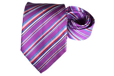 PINK MEN'S TIE PURPLE/STRIPED Width: 3.5/8" LENGTH 58"