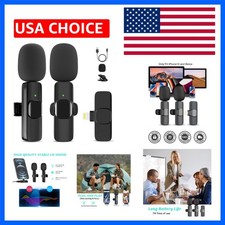 2 Pack Wireless Lavalier Microphones for iPhone 14  Below with Noise Reduction