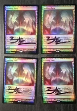 Mtg X4 Expedition Zendikar Scalding Tarn Signed foil