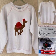 Vintage Shirley Sirotek Original Camel Appliqué Sweatshirt USA Made Raglan