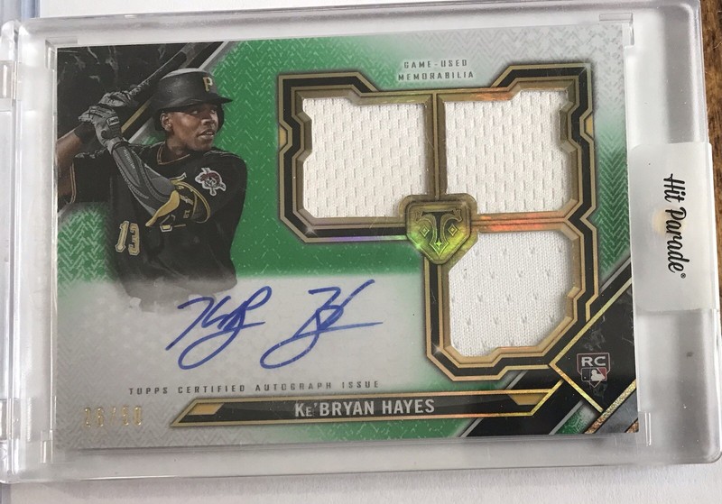 2021 Topps Triple Threads - Rookie Autographed Relics Ke'Bryan Hayes Pirates