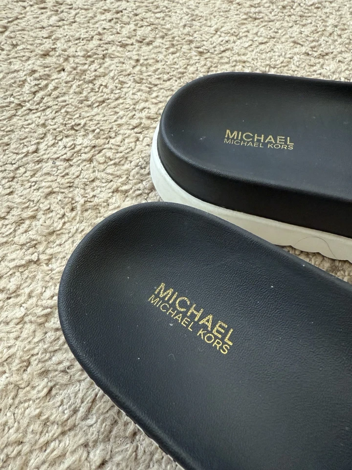 Michael Kors Toboganes Mujer 6 Rayas Multicolor Rojo Marrón Blanco Informal Sin Cordones Foto 3 de 4