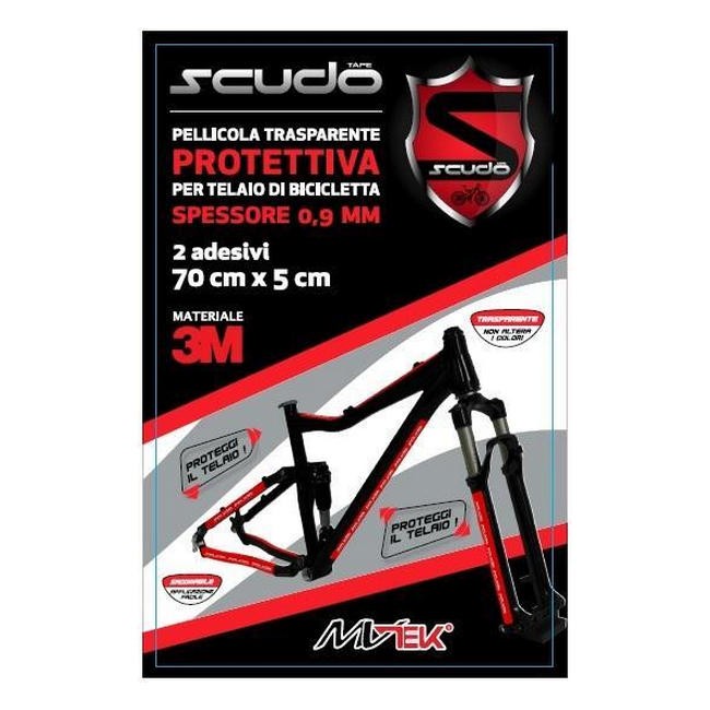 pellicola trasparente scudo protezione telaio 2 adesivi 70cm x 5 cm MV-TEK bicic