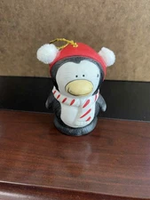 Jasco Caring Critter Chimer Penguin Bisque Porcelain Bell VTG Holiday Ornament