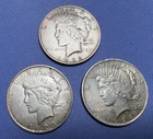 3) 1922,1923,1924 U.S Morgan 90% Silver Peace Dollars  Nice Coins !!