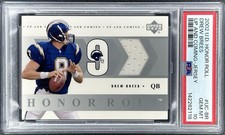 2002 UD Honor Roll Drew Brees Up And Coming Jersey Relic #UC-BR (PSA 10)