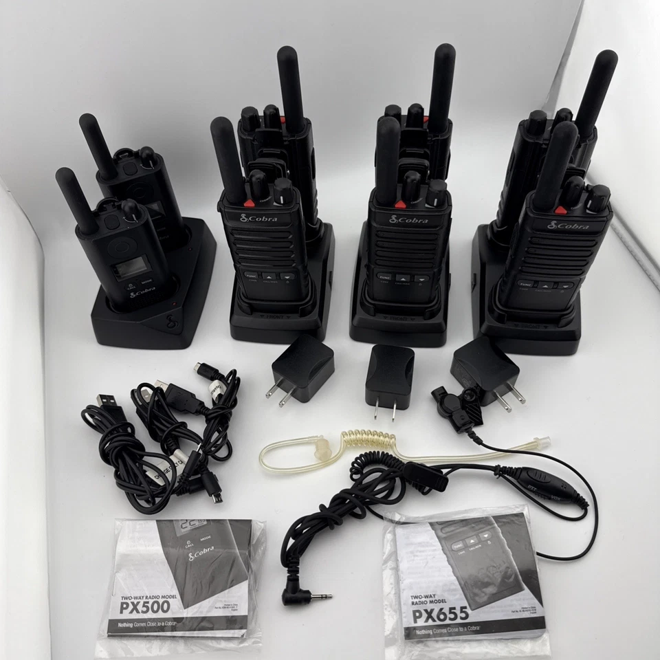 Cobra PX655 6 pack Pro Business Radios W + 3 Charging Dock + 2 PX500 + Accessory - Image 3 of 4