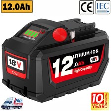 12.0Ah For Milwaukee For M18 18V Extended Capacity Battery 48-11-1812 48-11-1860