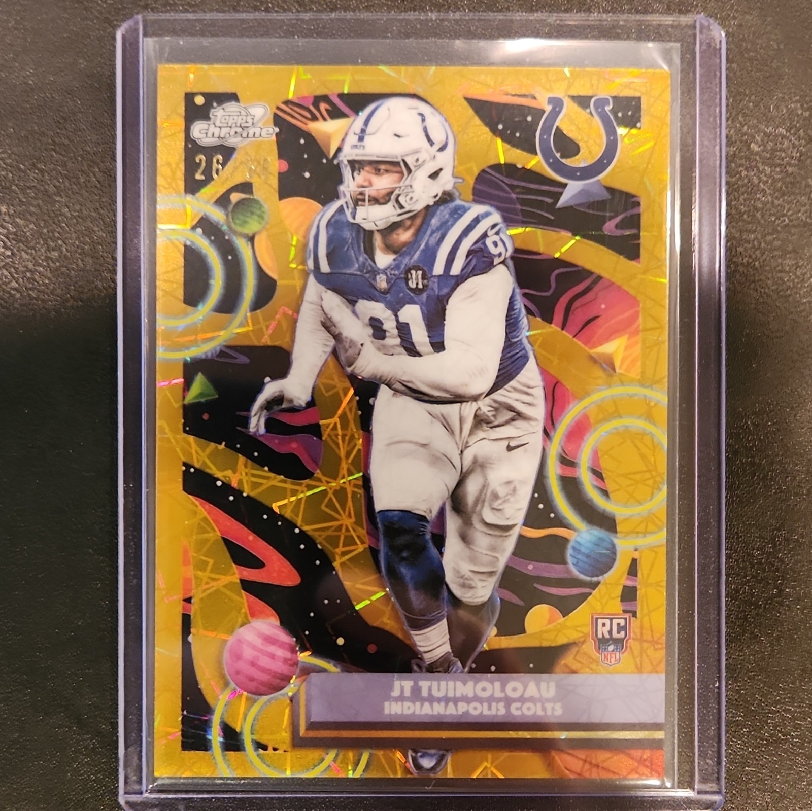 2025 Topps Chrome Cosmic Gold Interstellar Refractor JT Tuimoloau #144 26/50