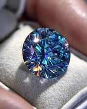 2 Ct Certified Lab Grown Diamond Round Cut Blue Color D Grade VVS1