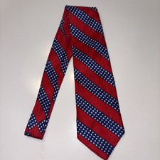American Traditions Silk 4" Red White & Blue Stars And Stripes Flag Tie USA Made