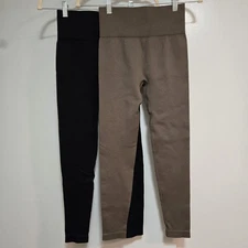 OQQ 2 Piece Size Small Yoga Leggings Ribbed Seamless Workout High Waist Athletic