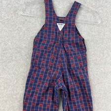 Vintage Osh Kosh B'Gosh Overalls 2T Red Blue MultiColored Wagons Trains Vestbak