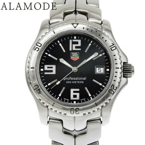 TAG Heuer Link Watch Men's Quartz Black Dial Steel 43mm Vintag...