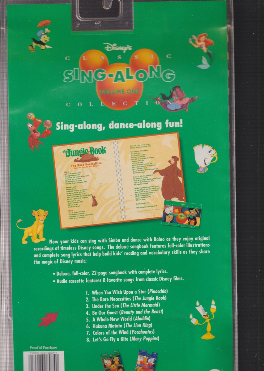 Disney's classic sing along volume one cassette & songbook sealed